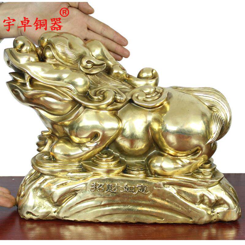 宇卓铜器 纯铜貔貅黄铜貔貅皮丘家居装饰工艺品摆饰
