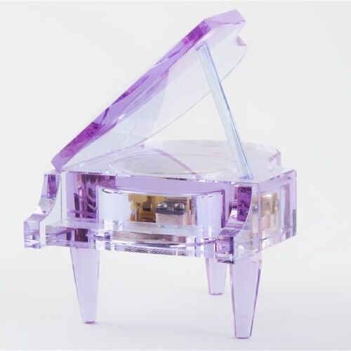 水晶钢琴音乐盒乐器礼品钢琴模型摆件 八音琴生日礼物