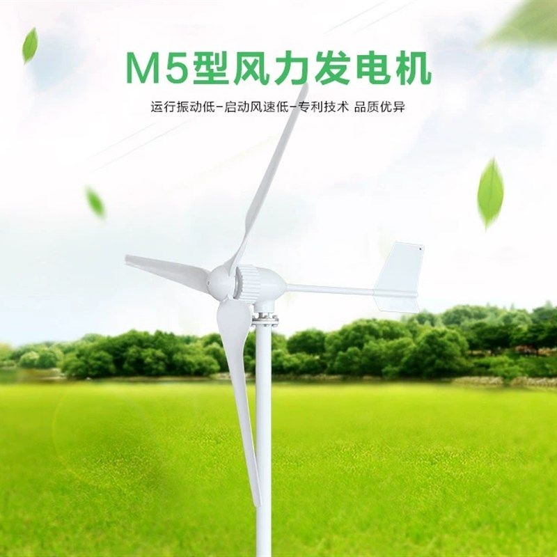 1000W3000W家用小型水平轴永磁风力发电机24V48V220V户外牧区船用