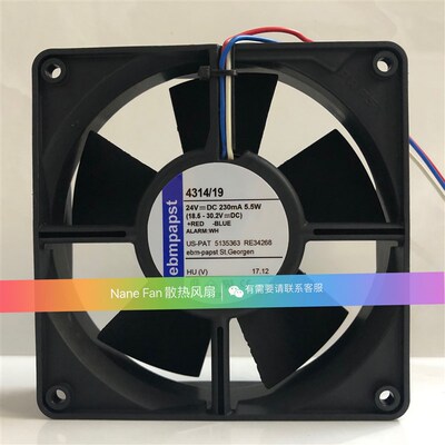 全新正品Ebm-papst风扇MULTIFAN 4314/19 12CM 24V 5.5W 三线