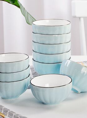 饭碗小碗4寸景德镇家用4.5英寸陶瓷碗米饭碗色釉吃饭碗微波炉小汤