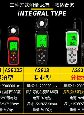 希玛AS803数字照度计AS813测光仪AS823光度计亮度流明测试照度仪