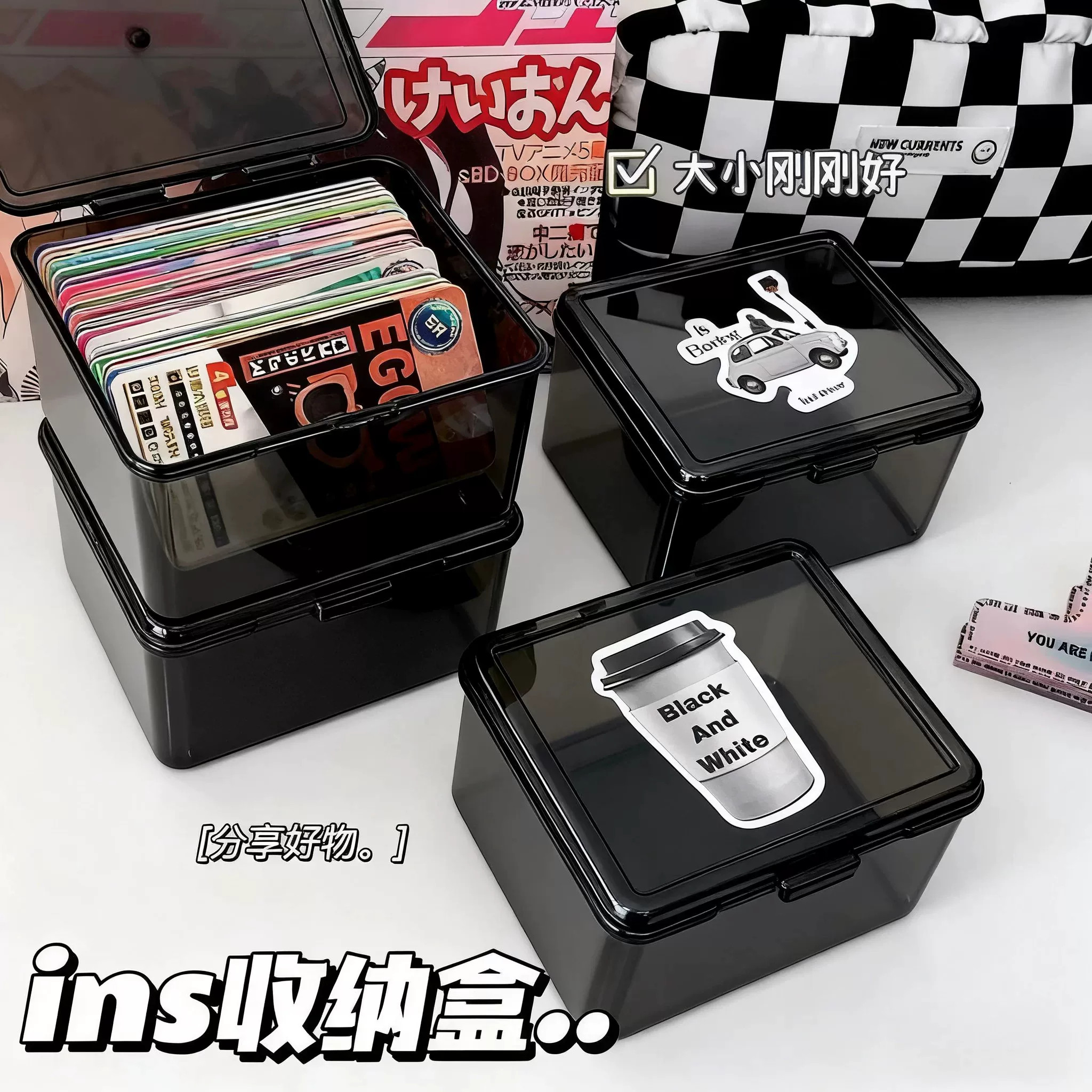 IGER透明翻盖防尘卡片收纳盒