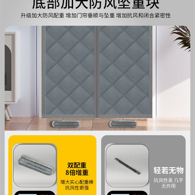 冬季保暖防风棉门帘家居隔断魔术贴空调门帘防风防冷保温冷热空气
