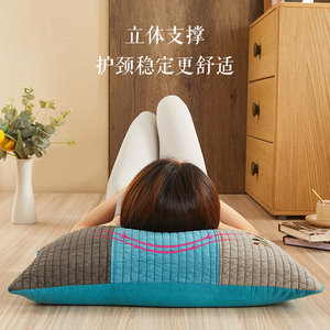 艾洛琳荞麦枕头韩式成人加大加厚硬枕芯大人护颈椎枕学生单人方枕