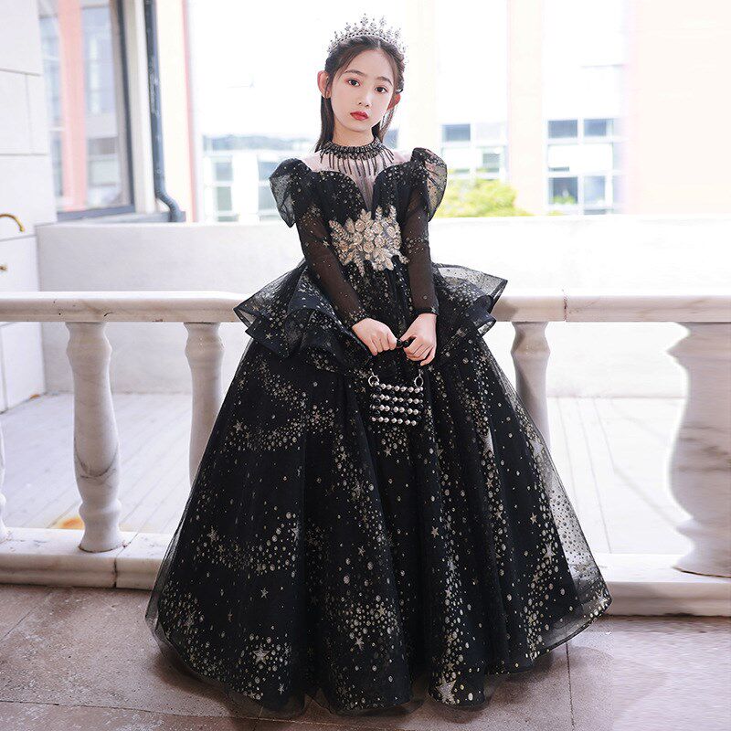 女童礼服轻奢小众高端主持儿童钢琴比赛公主裙小女孩生日连衣裙