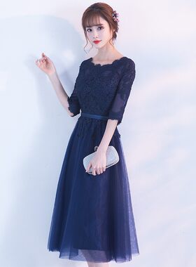 2026新款宴会晚礼服中长款显瘦洋装年会洋装小礼服连衣裙女高品质