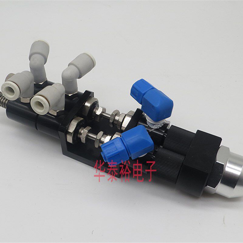 双液喇叭口三通混合管点胶阀胶枪可调顶针式式双液AB点胶阀配件
