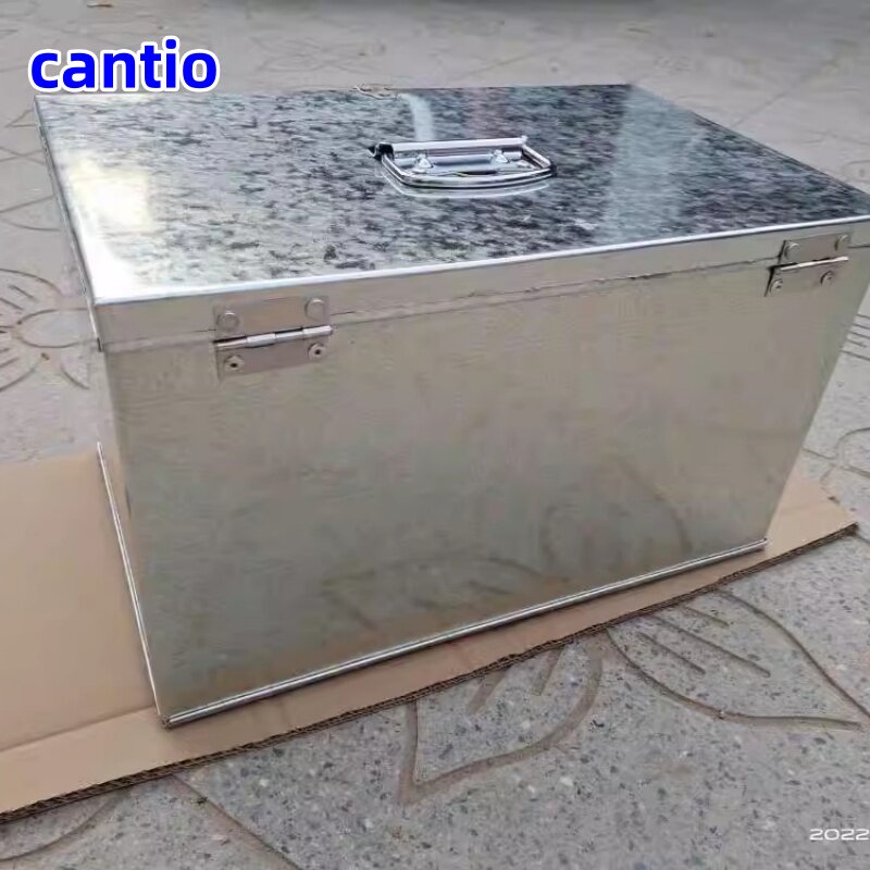 加厚镀锌白铁皮箱子五金工具箱储物箱收纳箱后备箱带锁