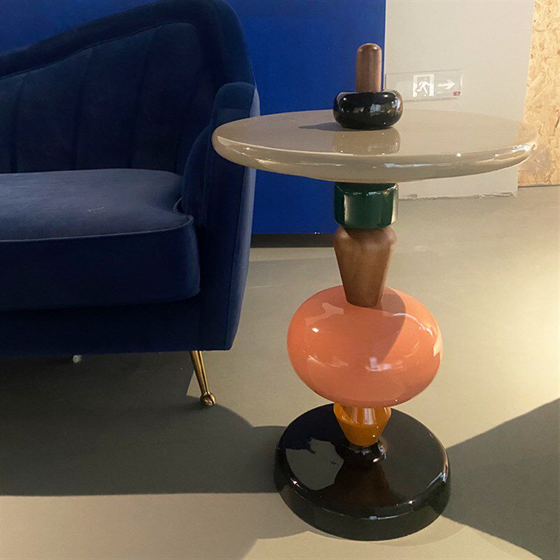 实木多层板轻奢北欧创意边几丹麦糖葫芦茶几小圆桌客厅家具