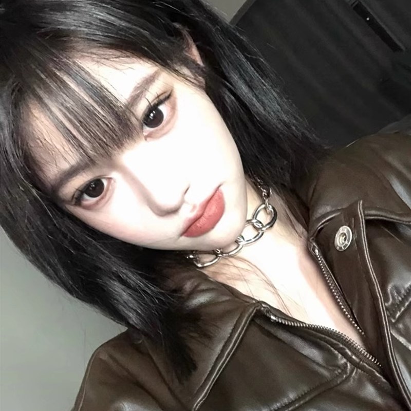 一刀切假发短发女全头套漫画齐刘海黑色齐肩发锁骨短直发整顶cos