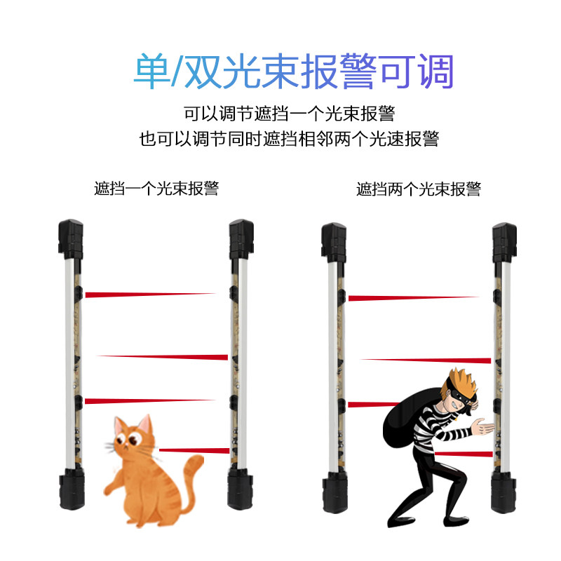 有线红外光栅对射探测器单光束触发报警门窗阳台防盗道闸光幕户外