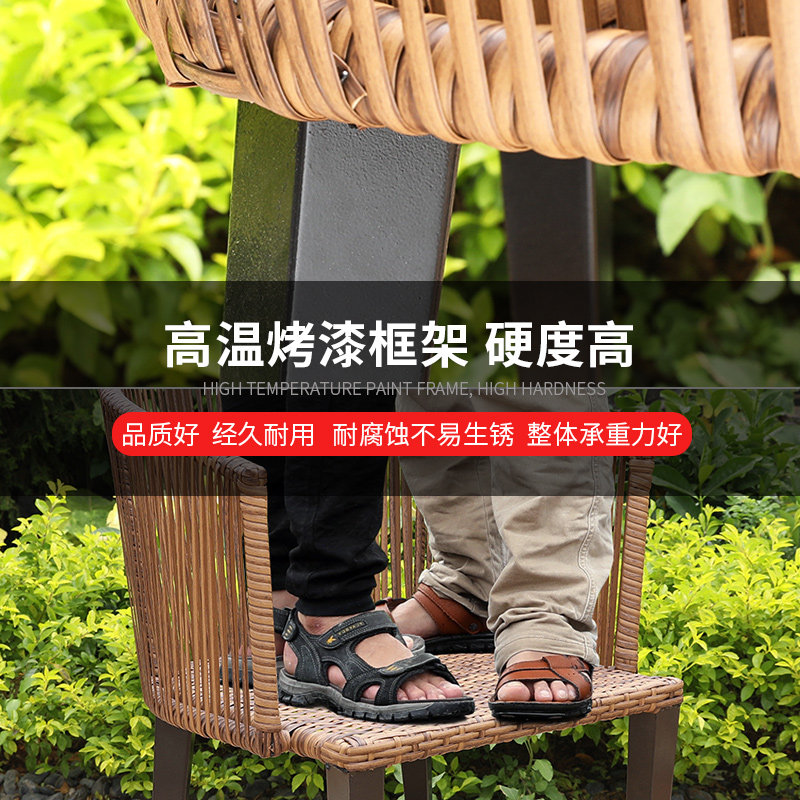 远茂户外长方桌单桌塑木防腐木铁艺咖啡厅休闲庭院室外防水防晒