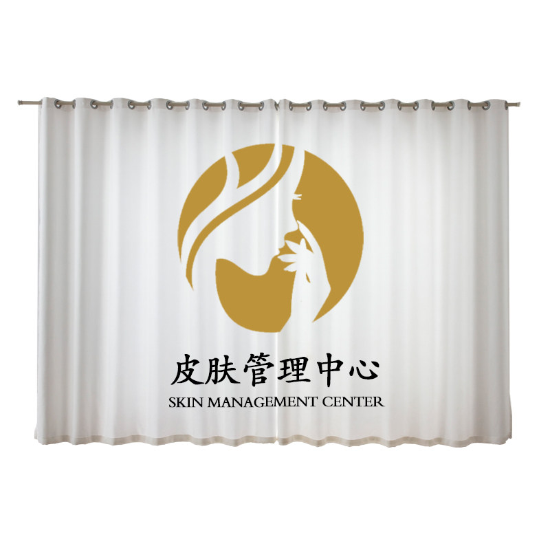 美容院美妆店轻奢网红款透光不透人隔断装饰背景窗帘窗纱来图定制