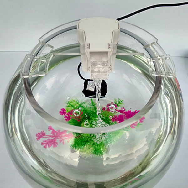 usb圆形鱼缸过滤器机三合一小鱼缸USB水泵瀑布水轮增氧过滤静音免