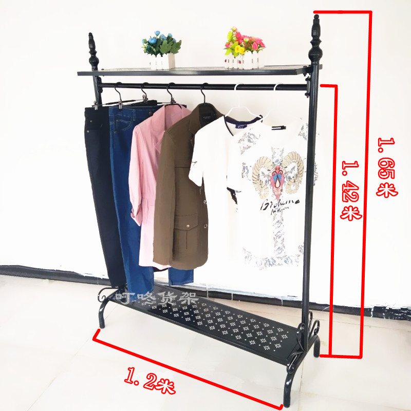 欧式落地挂衣架服装店铁艺展示架货架衣帽架架中岛架室内简易衣架