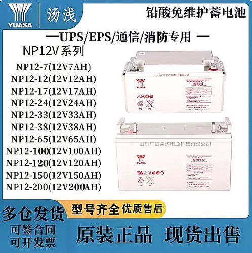 汤浅蓄电池NP12-100712243865120AH通信机房UPS/EPS电源用