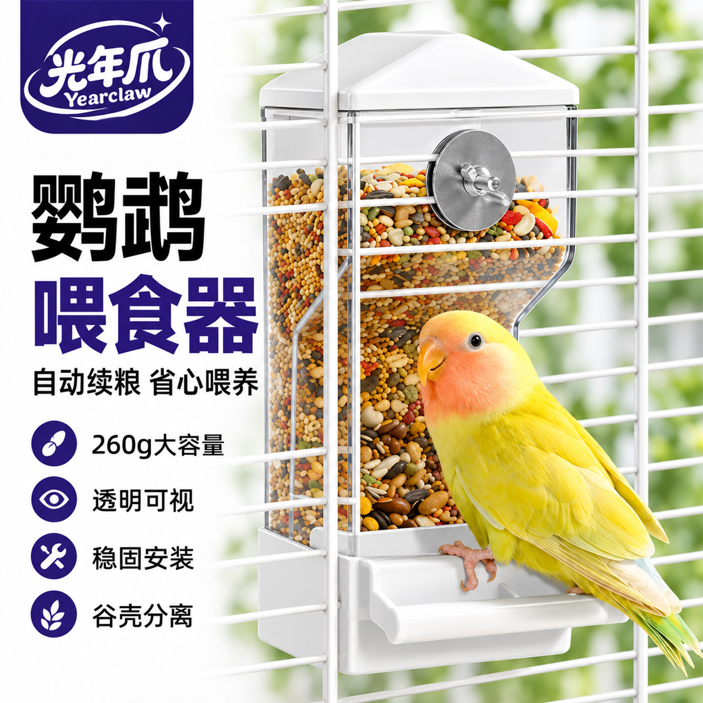 鹦鹉大容量自动喂食器图片