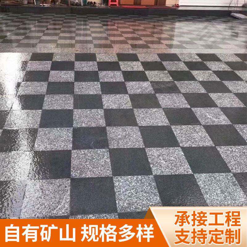 重庆定制芝麻黑石材天然原色碑石光面花岗石用于公园广场梯步