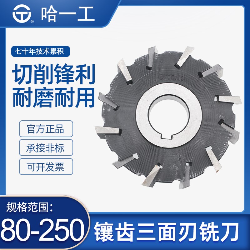 哈一工镶齿三面刃铣刀盘铣刀片75\80\90\100*12 16 18 20 22 2425