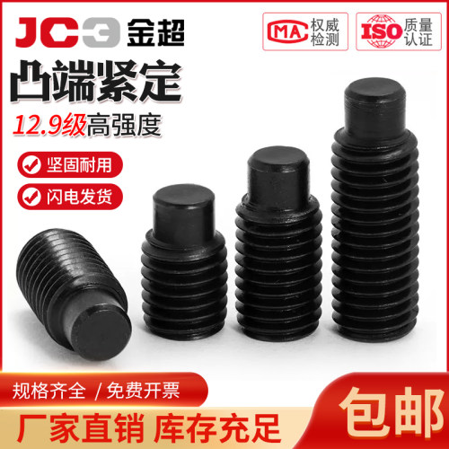 金超12.9级凸端紧定内六角螺丝无头机米螺钉基米顶丝M4M5M6M8M10
