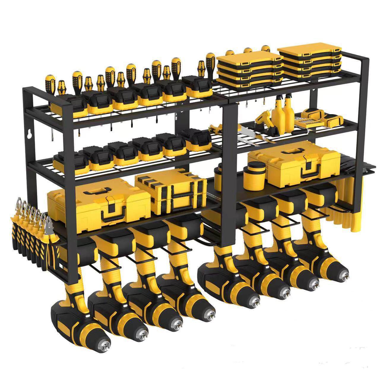 墙壁挂动式工具电架五金电工具摆放整理收纳架手持钻挂架洞tj#j#y