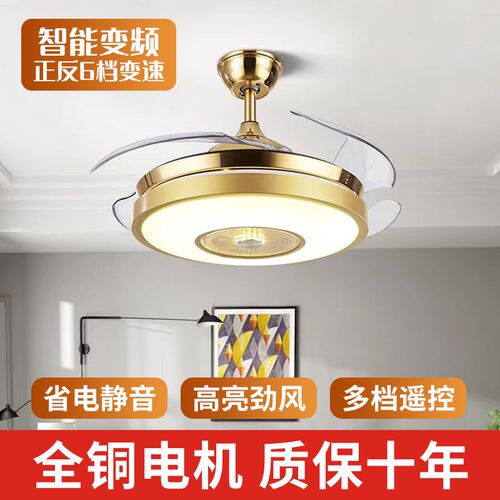隐形风扇灯2023年新款吊扇灯家用一体吊灯餐厅卧室变频遥控电扇灯