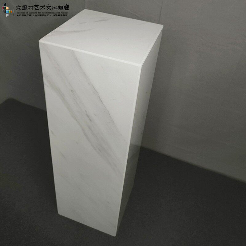爵士白大理石底座客厅玄关电视柜旁落地石柱基座摆台装饰摆件底座