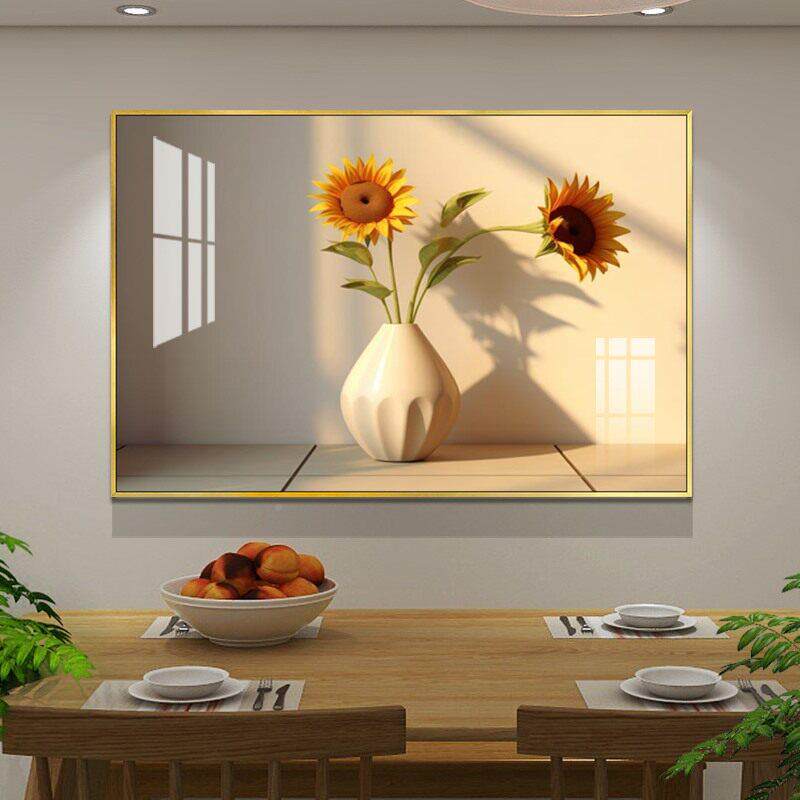 现代简约饭厅背墙装饰画个性创景意小清新厅单幅画挂奶油饭TX525