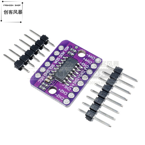 MCP3424可编程增益放大ADC-4通道转换模块适用于Raspberry Pi uno