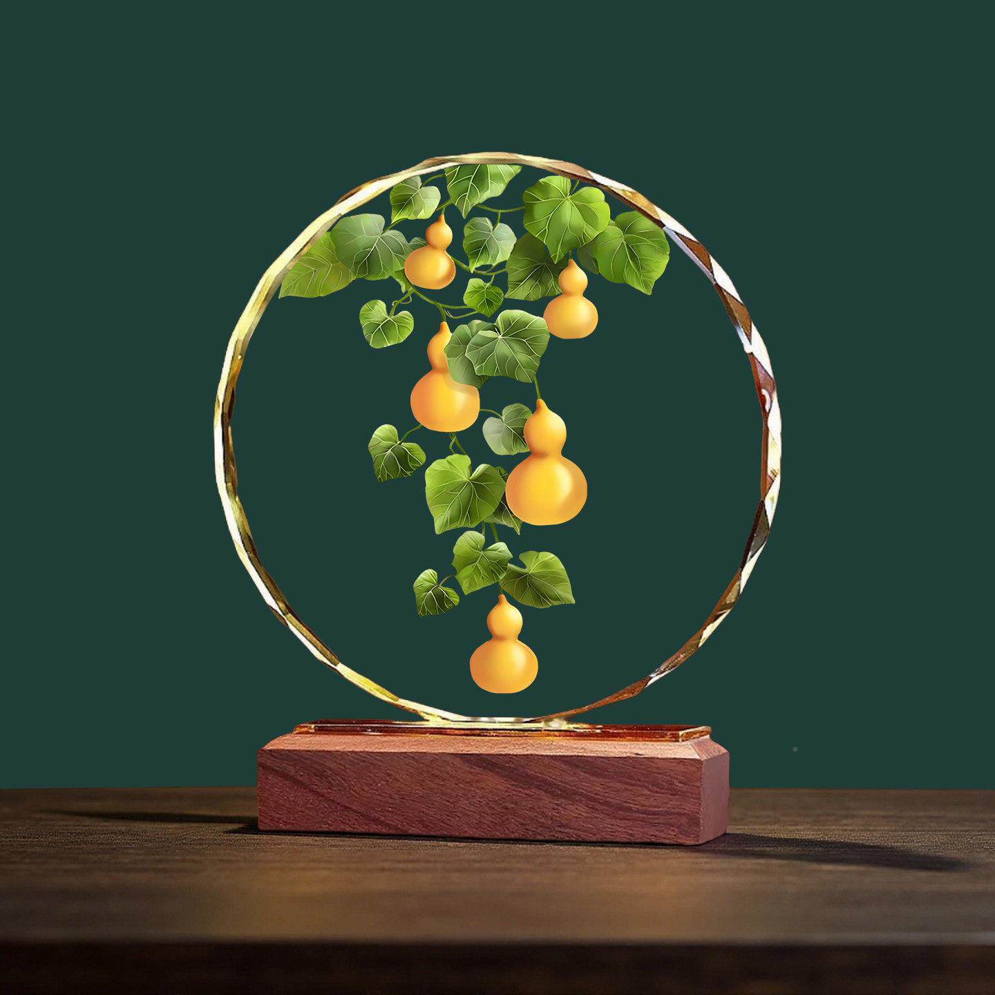 五福客临门柜葫水晶摆饰厅玄五福临门关电视装饰品镇宅芦新房乔迁