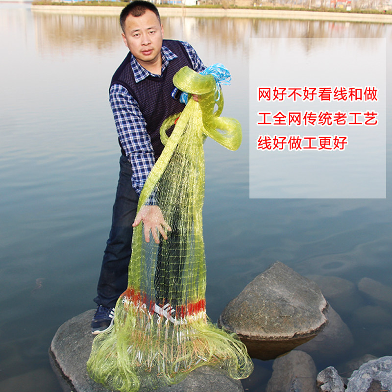 纯手工编织撒网加粗单丝胶丝轮胎线铅坠大力马手抛网易捕鱼手撒网