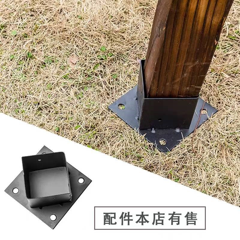 户外碳化防腐木栅栏围墙门公园庭院花园篱笆护栏双开木门插地围栏图片