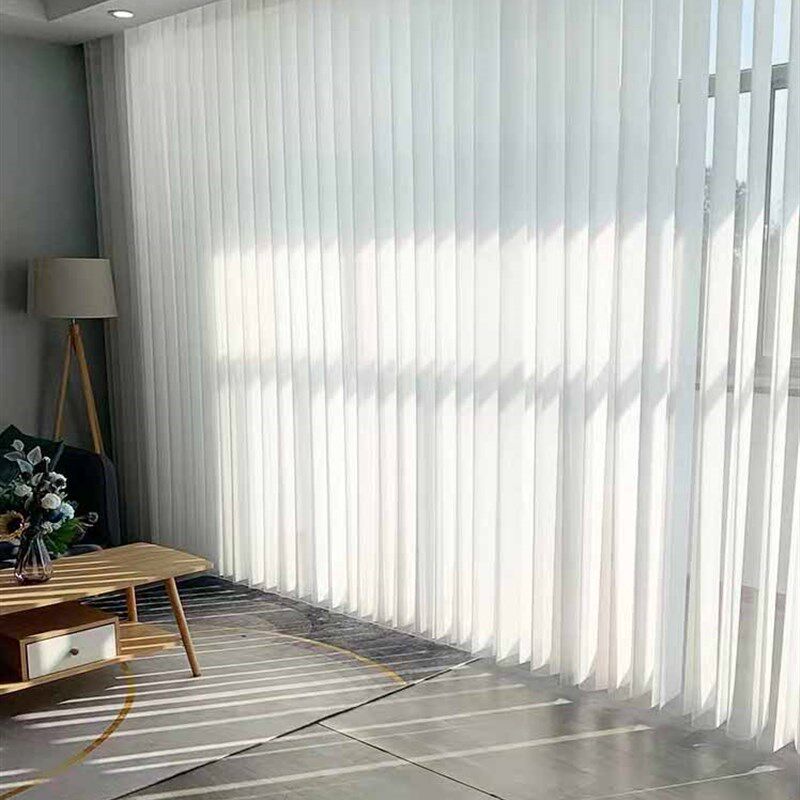 天津实体店窗帘梦幻帘垂直帘客厅卧室阳台办公室电动手动透光百叶