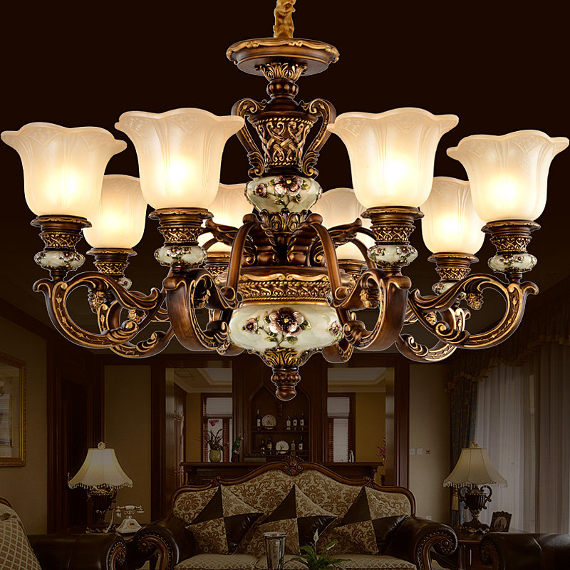 卡信之光 欧式吊灯复古客厅灯 奢华大气美式古典灯具卧室餐厅灯饰