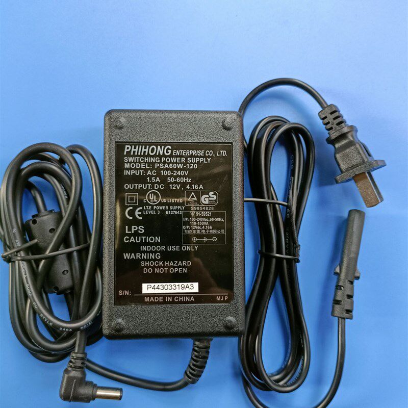 原PHIHONG飞宏12V4.16A电源适配器PSA60W-120供应器插头5.5*2.1MM