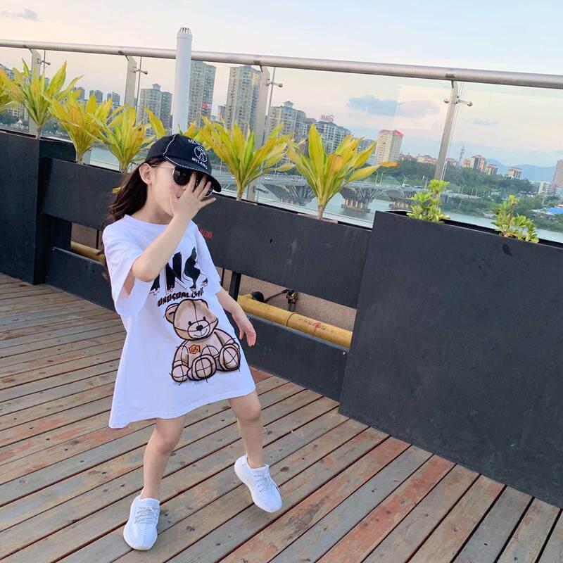 韩国童装母女装亲子装夏季新款女童洋气时尚BIG大T恤女宝宝连衣裙