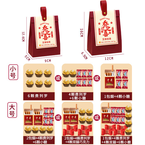 乔迁之喜糖盒礼盒装新居装饰礼品上梁回礼袋搬家手提袋创意伴手礼