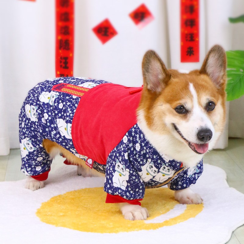 宠物狗狗秋冬款衣服四脚过年新年加厚保暖冬天冬季小型犬2024新款