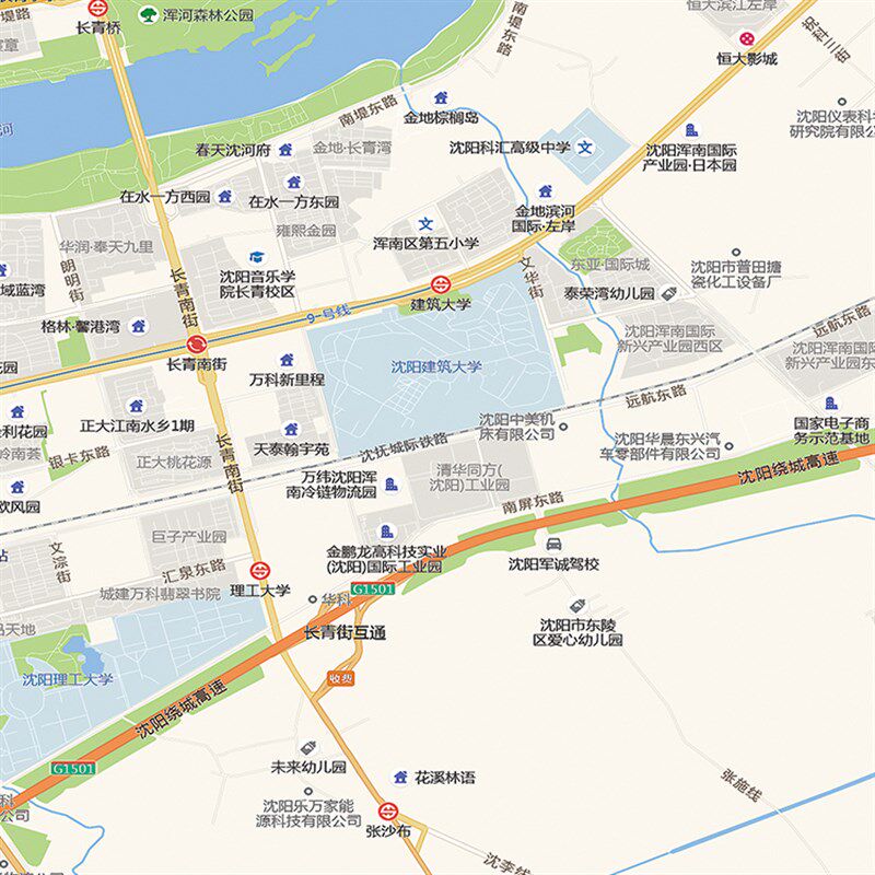 2021新款沈阳市城区地图办公室挂图高清防水墙壁装饰实物推荐定制