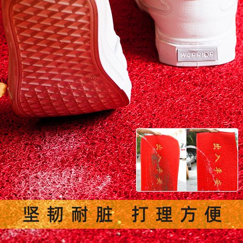入户门地垫小心台阶门垫进门门口商用迎宾地毯丝圈防滑除尘脚垫