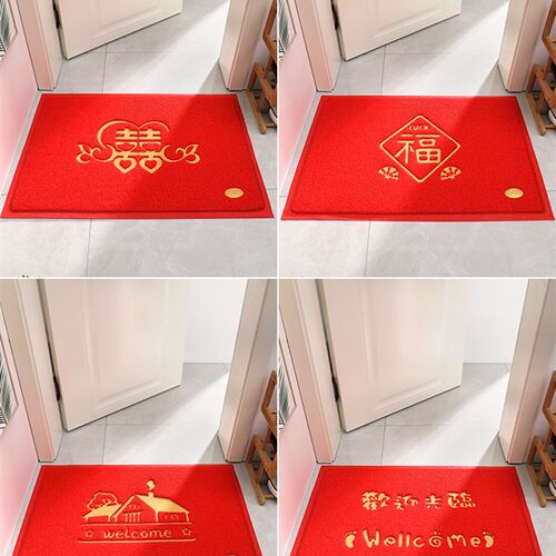入户门地垫进门门口踩脚垫家用中式门外门垫塑料丝圈防水防滑地毯