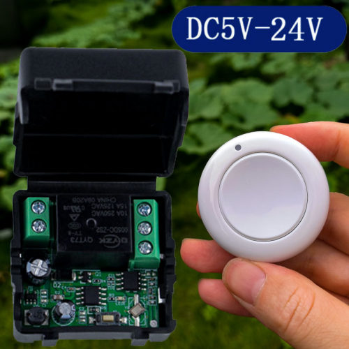 5V12V24V无线遥控器开关门禁机随意贴黑色控制 灯具穿墙单路电控