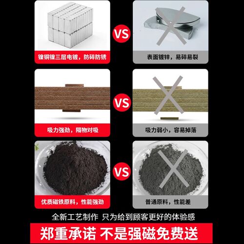 强力磁铁贴片长方形吸铁石条形高强度铷钕铁硼超强吸力固定小磁钢
