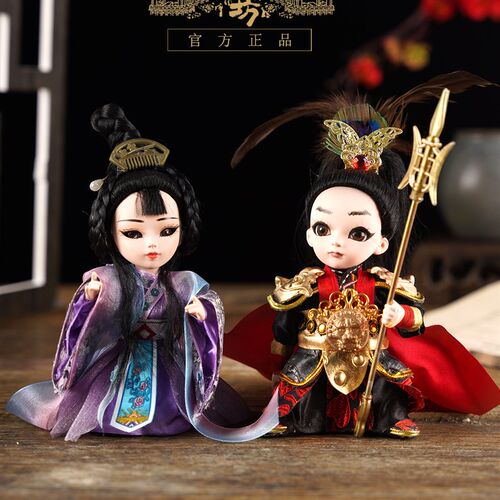 绢人穆桂英京剧人物摆件戏曲娃娃北京纪念品中国风特色礼物送老外