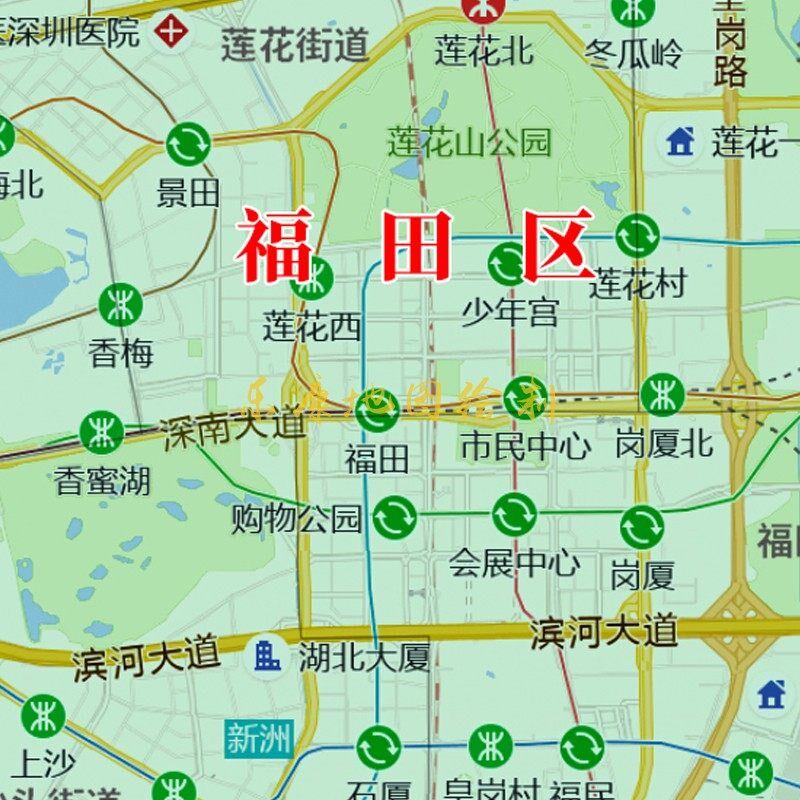 新款深圳市行政区画 划地图办公室挂画 画高清大尺寸可定制电子版