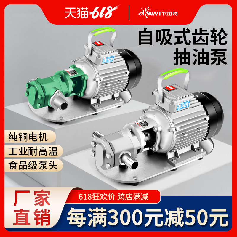 齿轮电动抽油泵220v380v自吸不锈钢高粘稠度机油柴油食用油防爆