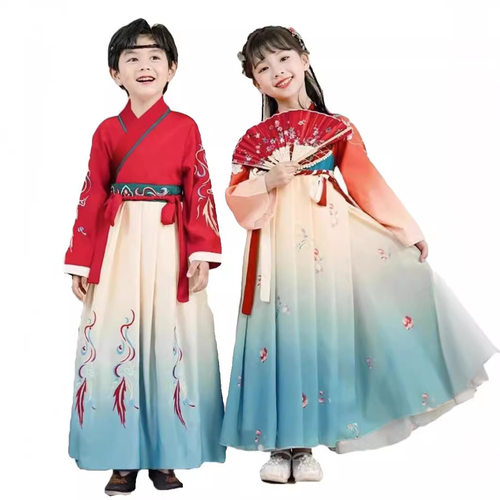 2026新款幼儿汉服读唐诗演出服古装10岁成长礼服装宋朝国学礼仪