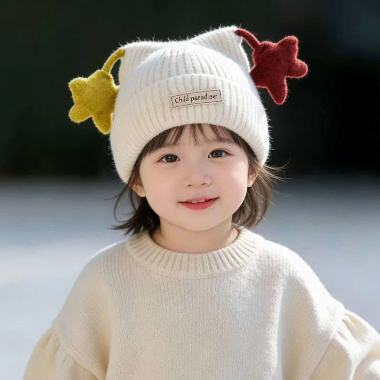 可爱宝宝帽子秋冬季保暖加厚针织套头帽男女儿童防风韩版毛线帽潮