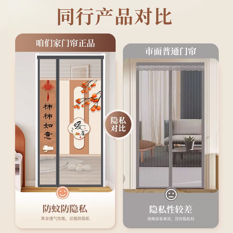侧开防蚊门帘磁吸金刚纱s卧室防窥隐私帘免打孔家用通风透气隔断图片